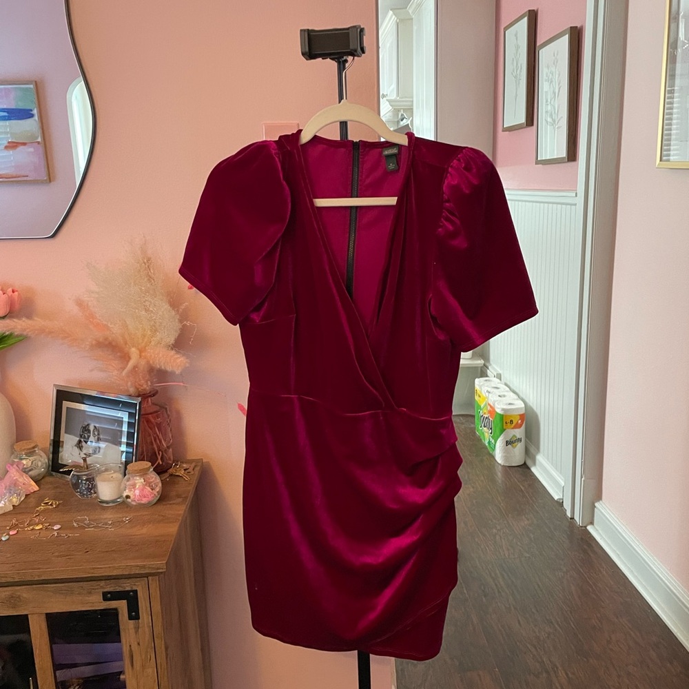 Wild Fable Red Puff Sleeve Bodycon Mini Dress